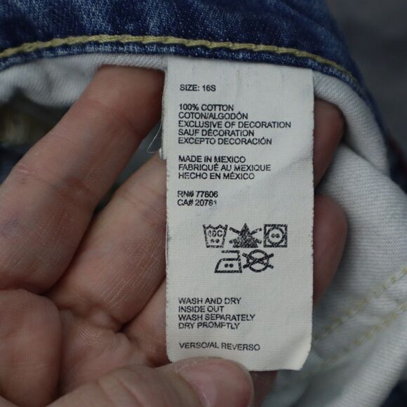 Tommy Hilfiger Pants Womens 16 Blue Bootcut High Rise Cotton Button Denim Jeans - Picture 7 of 16